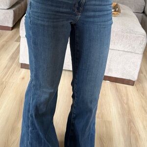 American Eagle Outfitters Dark Blue high waisted Festival Flare Jeans